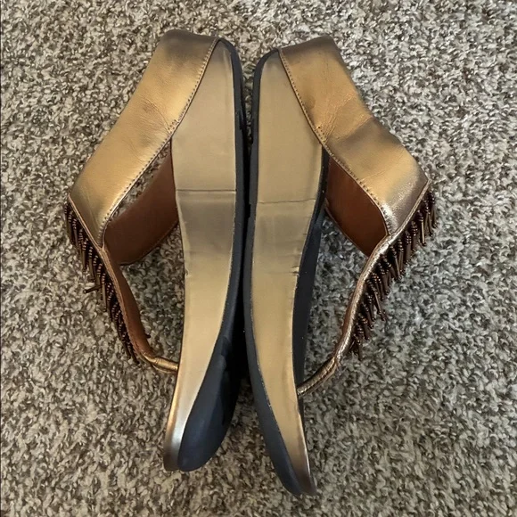 FitFlop Bronze Rumba Cha Cha Wedge Flip Flops Sandals SZ 8 - Picture 2 of 6